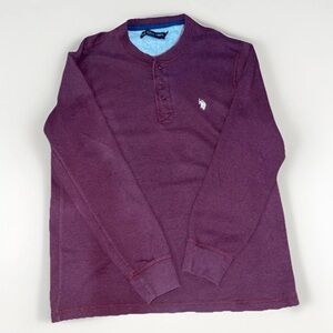 U.S. Polo Assn. Maroon Henley Shirt